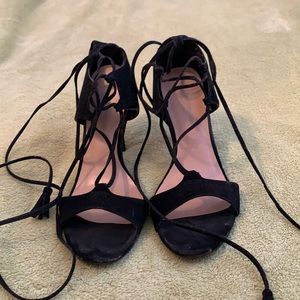 Cristian Siriano Black Suede Heels